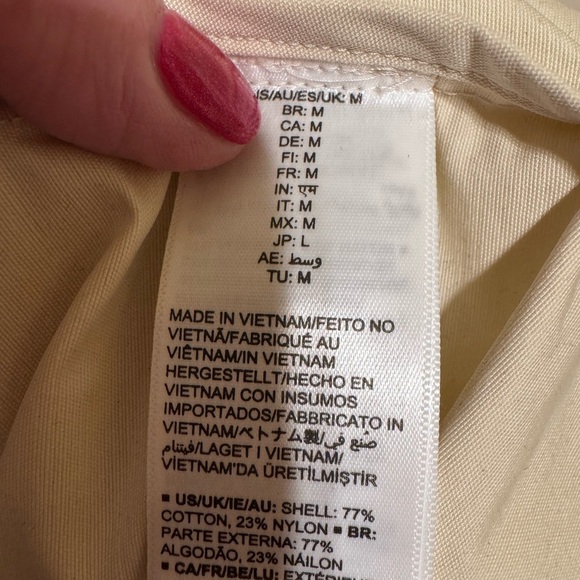 Amazon Basic Men’s Button Down Trench Coat Collar Pockets Cream Sz M - Picture 14 of 16